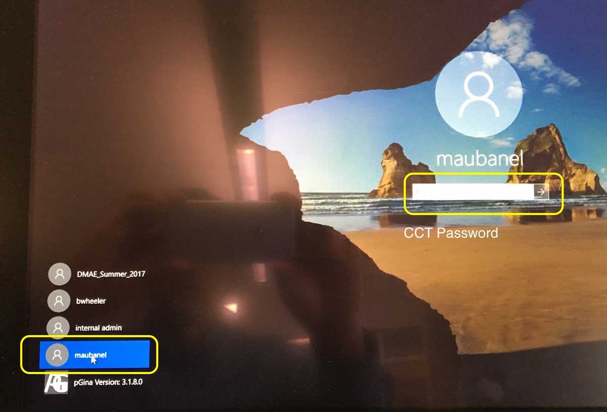 windows 10 user login screen